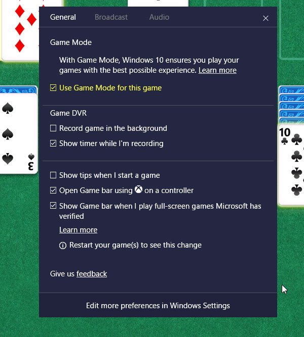 bật và sử dụng Chế độ trò chơi trong Windows 10
