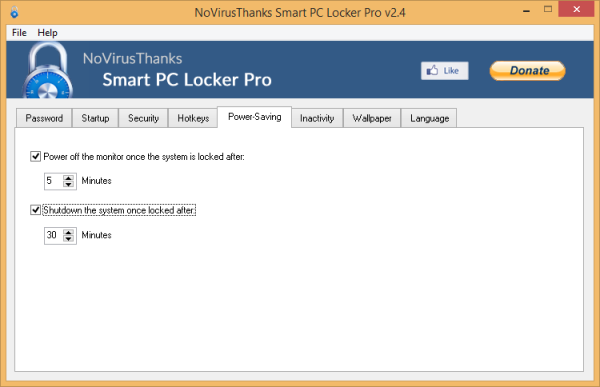 Smart PC Locker Pro Tiết kiệm điện năng