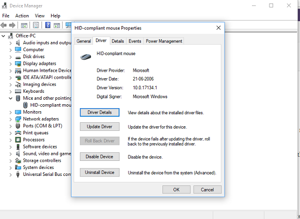Cập nhật hoặc khôi phục trình điều khiển chuột trong Windows 10