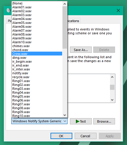Cách đặt âm thanh thông báo tùy chỉnh trong Windows 10