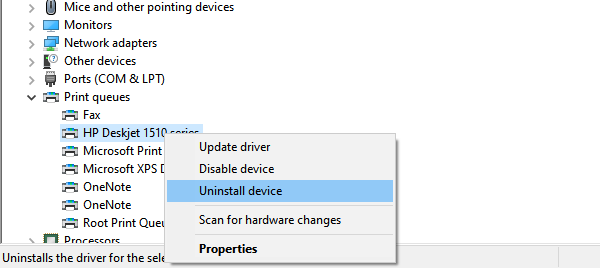 Cập nhật trình điều khiển máy in trong Windows 10