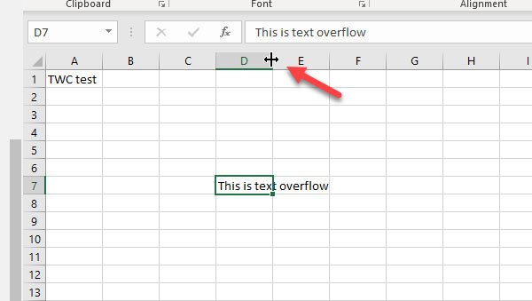 Tràn văn bản trong Excel