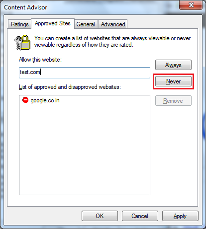 Cách chặn trang web trong Internet Explorer