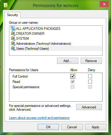 Dịch vụ-Truy cập-Bị Từ chối-Windows-8-1-2