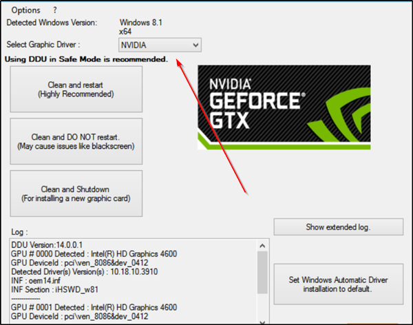 Trình điều khiển NVIDIA, AMD, Realtek sẽ không cài đặt