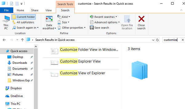 Search trong Windows Explorer