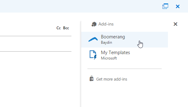 Boomerang trên Microsoft Outlook
