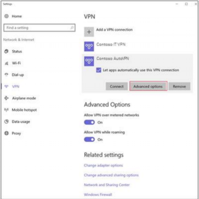 AutoVPN trong Windows 10