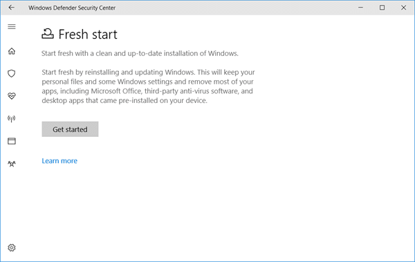 Khởi động mới trong Windows 10