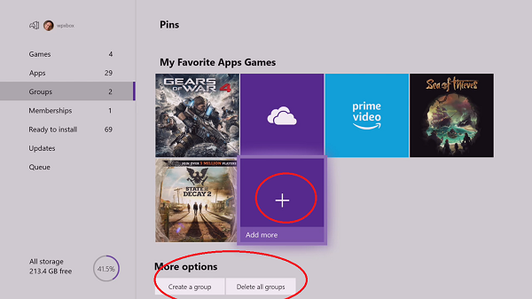 Cách nhóm các ứng dụng và trò chơi trên Xbox One