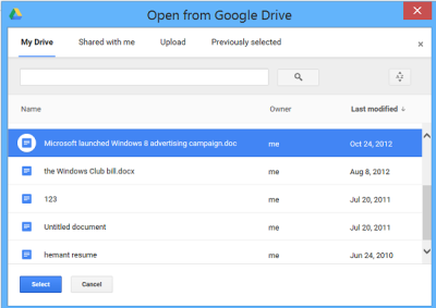 Đã mở documnet của Plugin Google Drive
