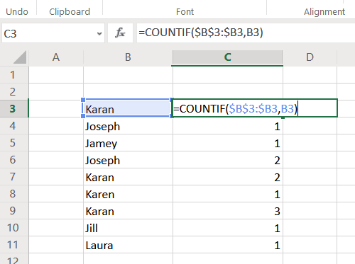 Cách đếm các giá trị trùng lặp trong một cột trong Excel