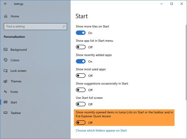 Xóa các tệp và thư mục gần đây trong Windows 10