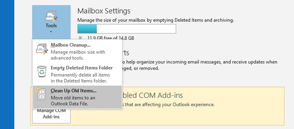 lưu trữ hàng loạt email trong Outlook
