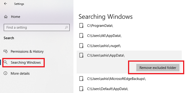 Menu Start của Windows 10 Search không tìm kiếm toàn bộ PC