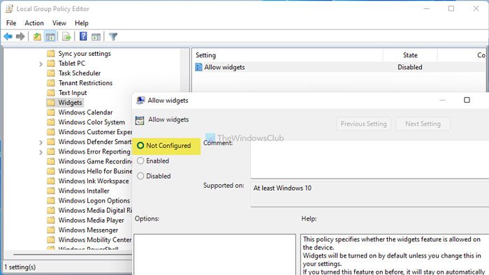 Khắc phục sự cố Widget trống hoặc Widget không tải trên Windows 11