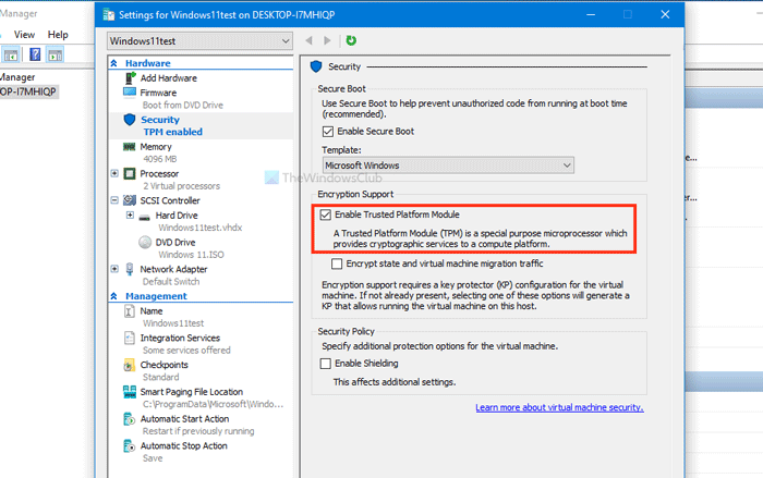 Cách bật TPM trong Hyper-V để cài đặt Windows 11