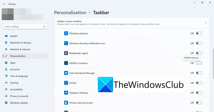 Taskbar Corner Overflow Windows 11