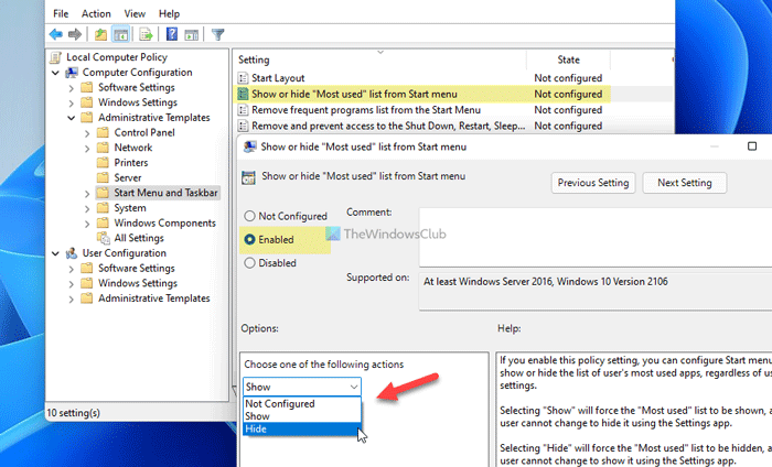 Cách hiển thị hoặc ẩn các ứng dụng được sử dụng nhiều nhất trong Start Menu trên Windows 11