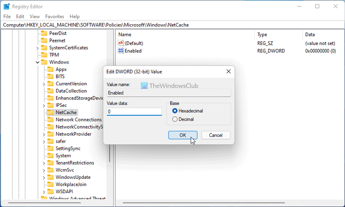 Cách cho phép hoặc không cho phép sử dụng tính năng Tệp Ngoại tuyến trong Windows 11/10