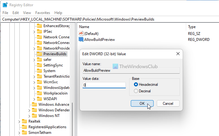 Cách ngăn người dùng tải các bản dựng Insider Preview trong Windows 11/10