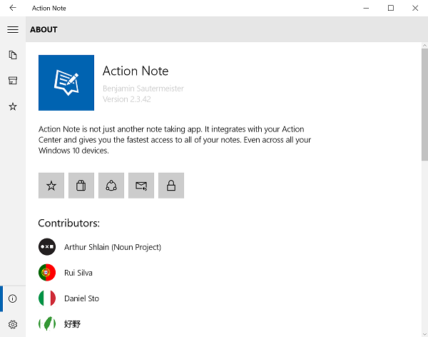 Ứng dụng Action Note dành cho Windows 10
