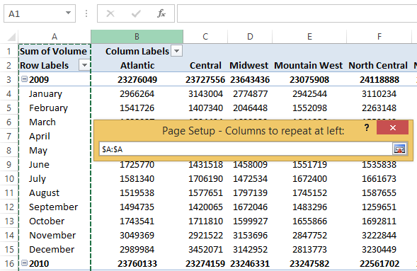 Cách lặp lại tiêu đề trong Excel khi in 8