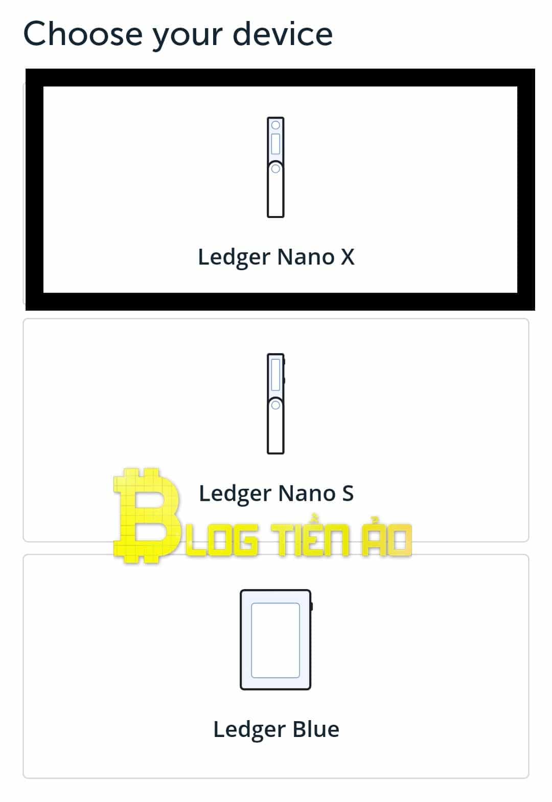 chọn ledger nano x