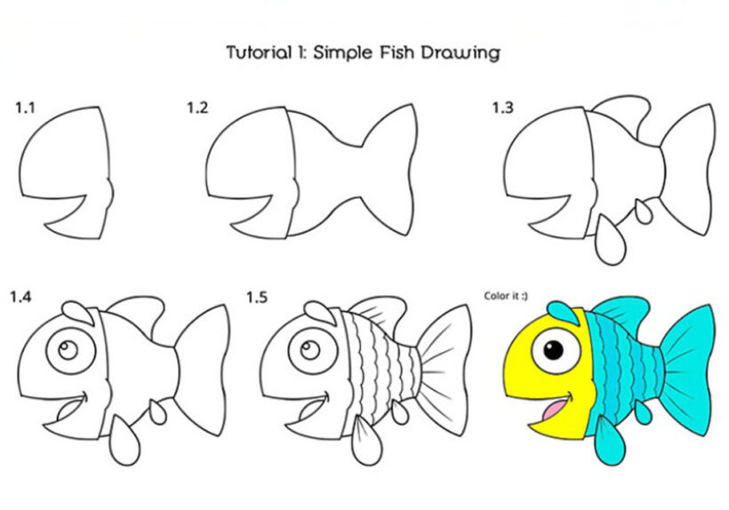 Cách vẽ Cá Chép hoạt hình đơn giản