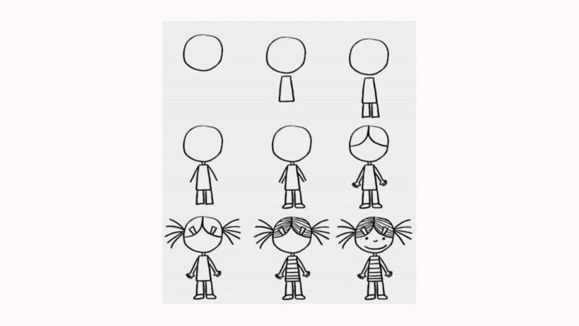 Cách vẽ con người đơn giản cho trẻ em