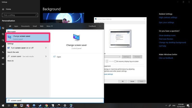 Cách thay đổi bảo vệ màn hình trên Windows 10
