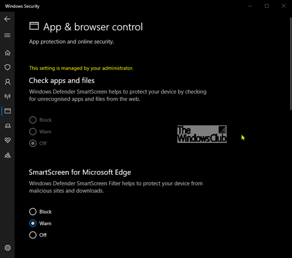 Kiểm soát ứng dụng & trình duyệt trong Windows 10