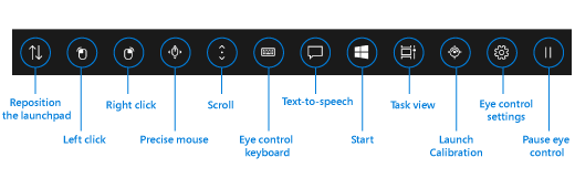 Eye Control Launch Pad dành cho Windows 10
