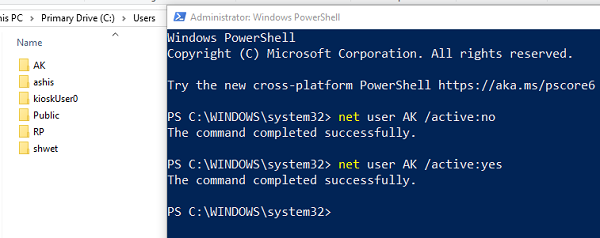 Net Command để hiển thị ẩn người dùng Windows 10