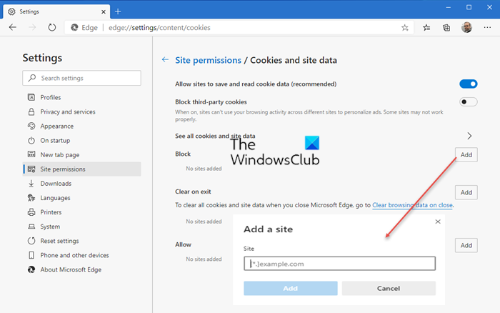 Cho phép hoặc chặn Cookie trong Microsoft Edge