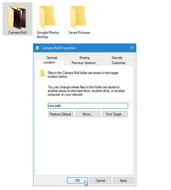 Thư mục Camera Roll bị thiếu trong Windows 10