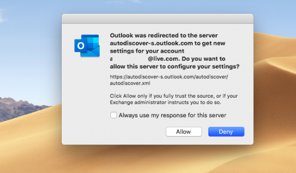 Cách loại bỏ cảnh báo Chuyển hướng Tự động Khám phá trong Outlook cho Mac