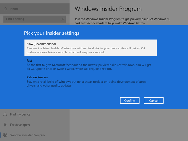 đăng ký Chương trình Người dùng nội bộ Windows