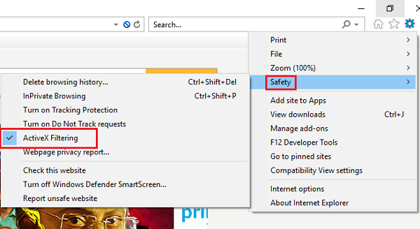Sử dụng các điều khiển ActiveX cho Internet Explorer 11
