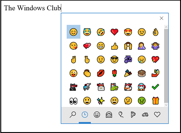 Bảng biểu tượng cảm xúc trong Windows 10