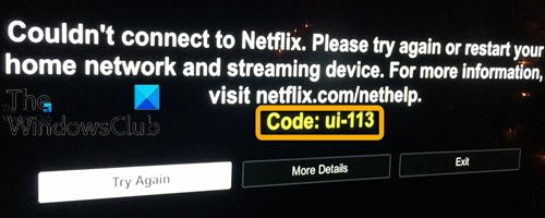 Mã lỗi Netflix UI-113