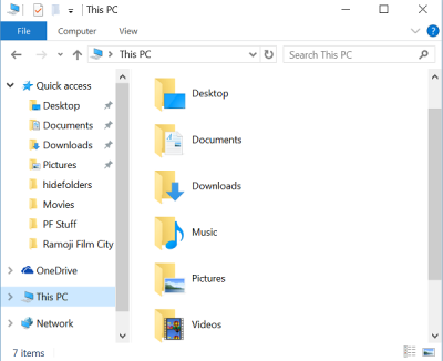 hiển thị hoặc ẩn các thư mục từ máy tính này trong các thư mục windows 10 6