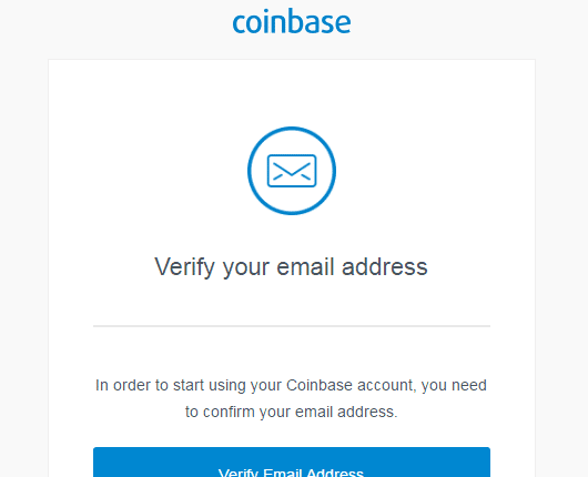 Xác nhận Email coinbase