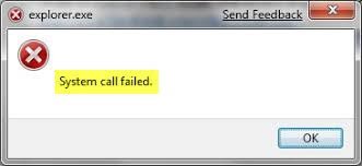Explorer.exe: Cuộc gọi hệ thống không thành công