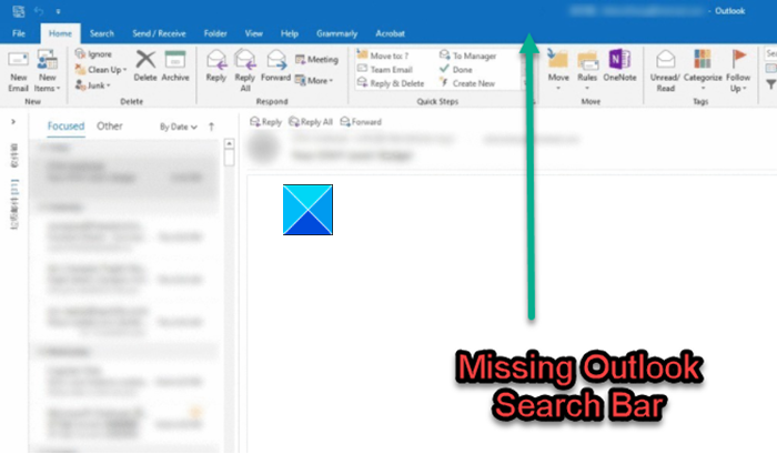 Thiếu thanh Search Outlook