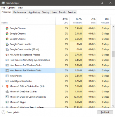 Host Process for Windows Tasks trong Windows 10 la gi