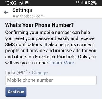 Cách đổi số điện thoại Facebook trên Messenger 6
