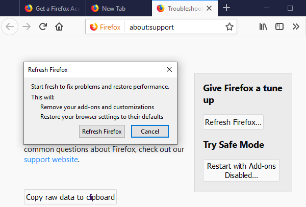 Troubleshoot và sự cố Firefox trên PC Windows