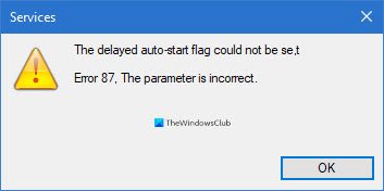 Không thể đặt cờ tự động bắt đầu bị trì hoãn - Lỗi dịch vụ Windows
