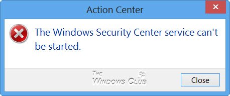 Không thể khởi động dịch vụ Windows Security Center